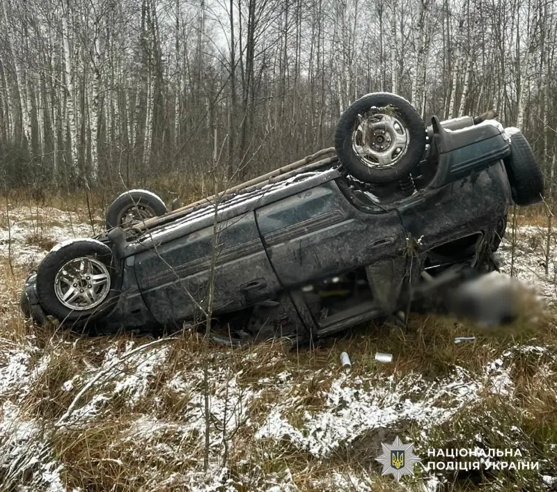 Смертельна аварія на Малинщині: двоє чоловіків загинули після перекидання авто