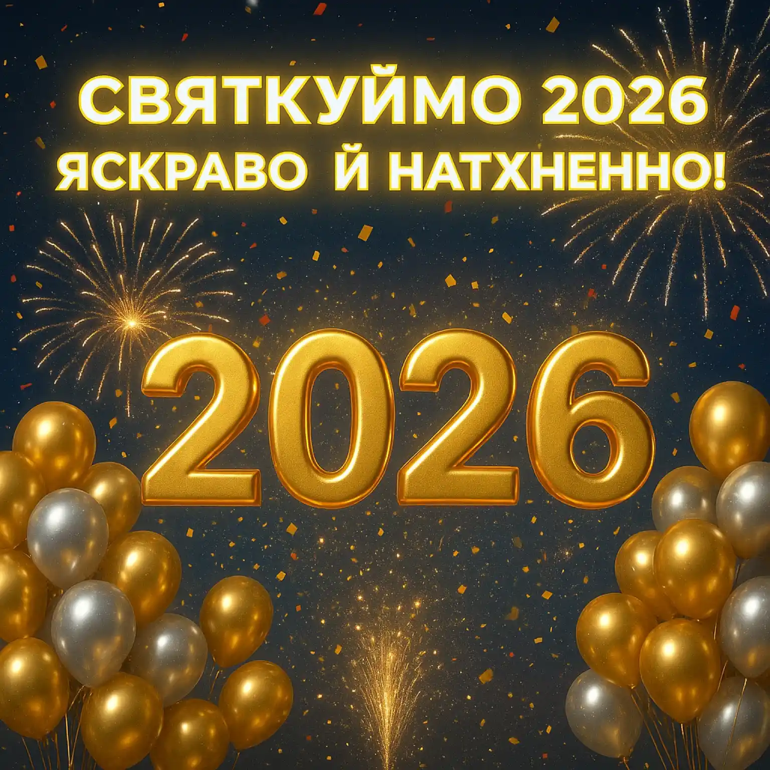 Привітання з прийдешнім новим роком 2026