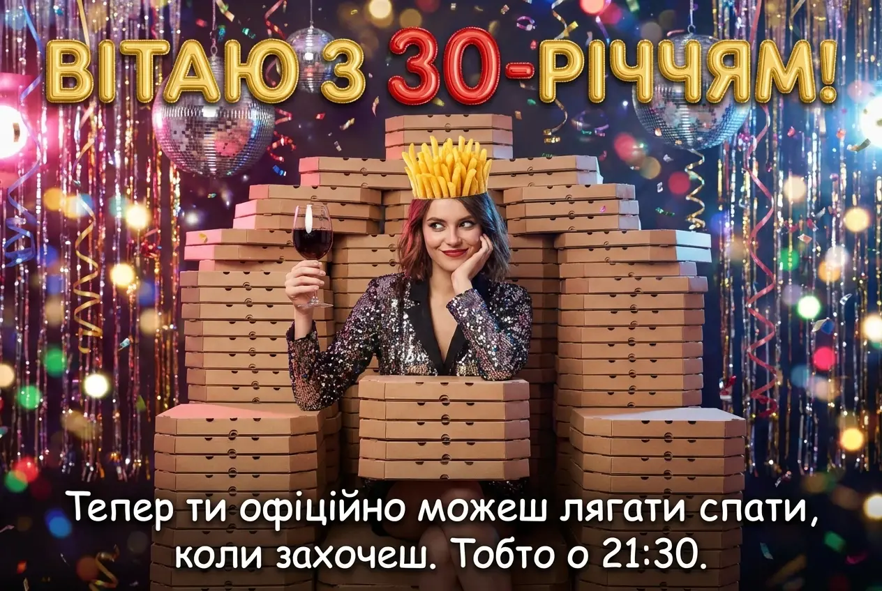 ювілеєм жінці привітання з 30 річчям прикольні