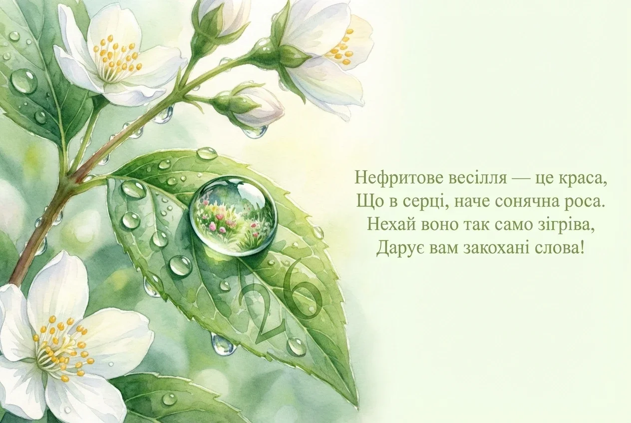 нефритове весілля 26 років весілля привітання