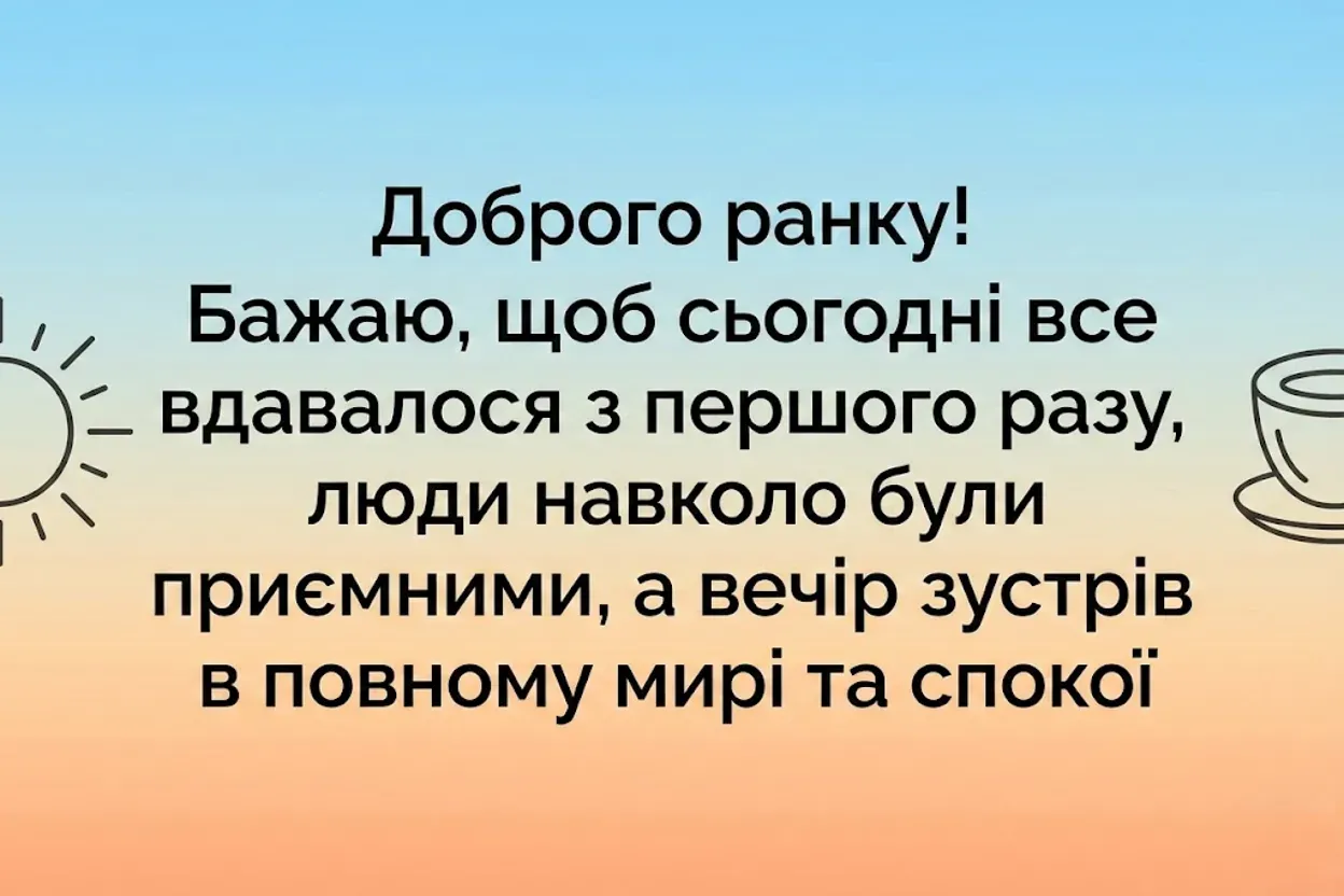 Вітання з добрим ранком: душевні листівки та картинки для гарного настрою