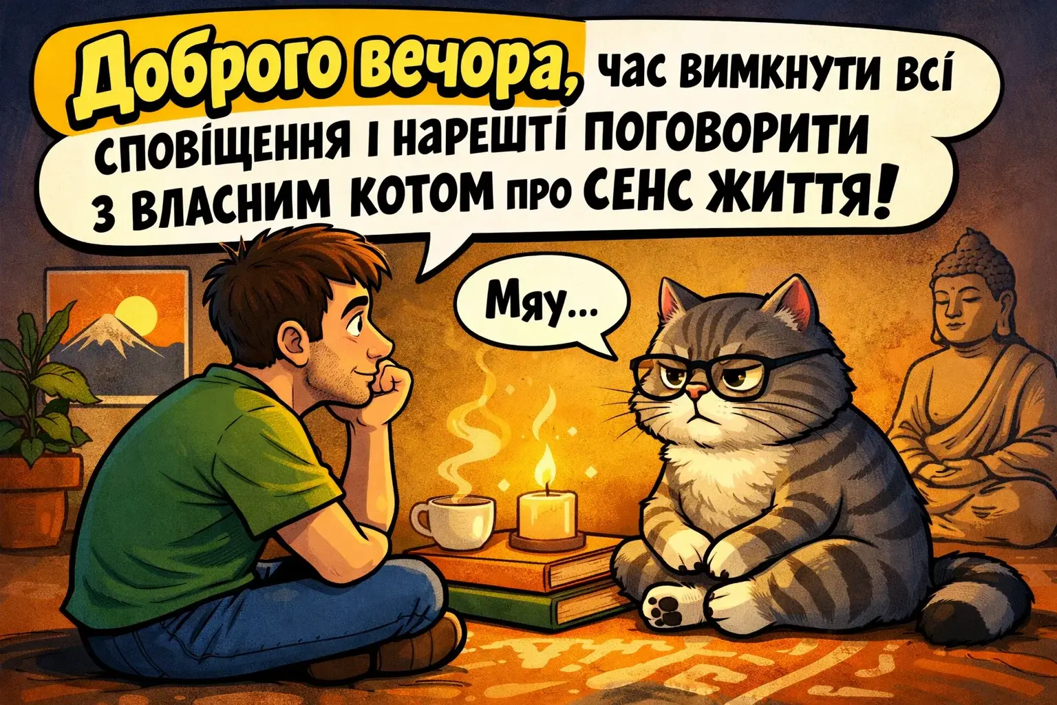 Доброго вечора в картинках: душевна добірка листівок для затишного настрою