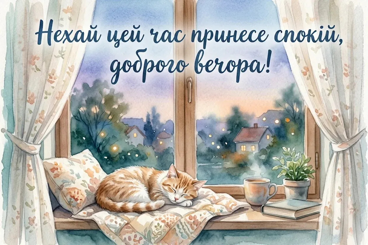 Доброго вечора в картинках: душевна добірка листівок для затишного настрою
