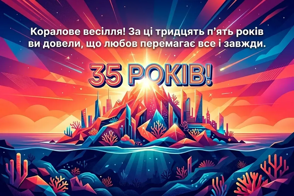 35 років спільного життя: привітання з кораловим ювілеєм для найрідніших
