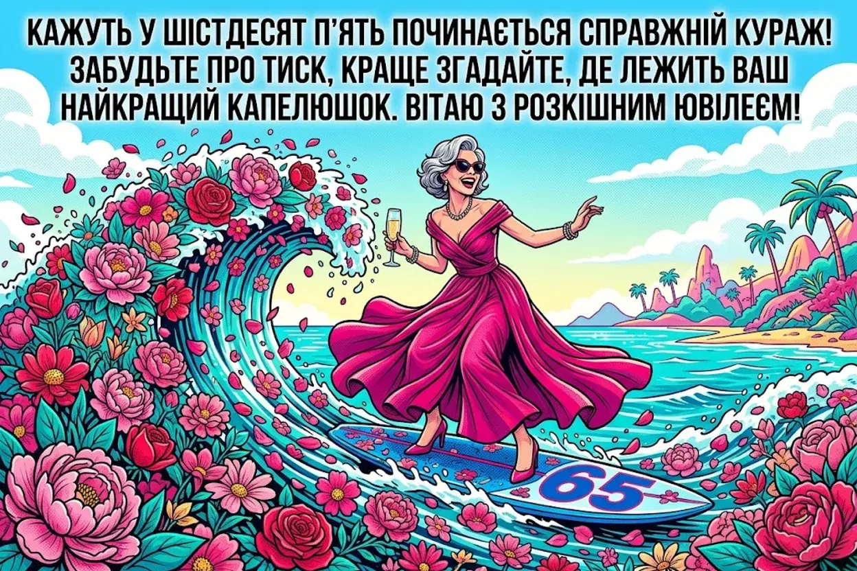 З днем народження 65 років: святкові привітання для чарівної ювілярки