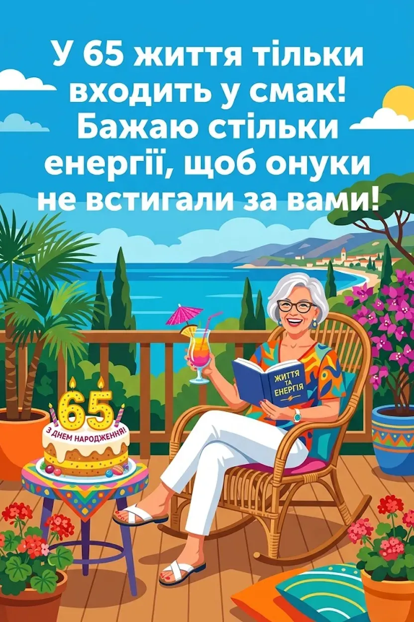 З днем народження 65 років: святкові привітання для чарівної ювілярки
