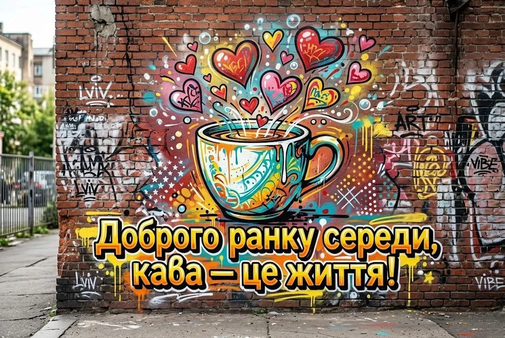 Листівка доброго ранку середи: найтепліші побажання та затишні картинки