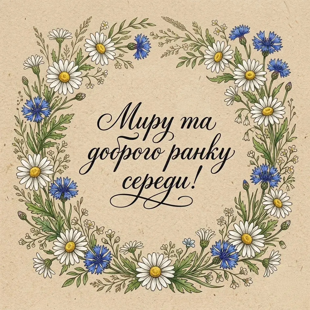 Листівка доброго ранку середи: найтепліші побажання та затишні картинки