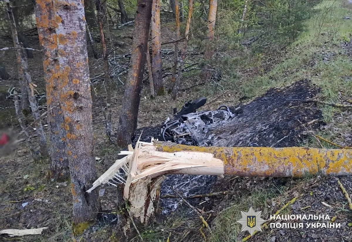 Нічна ДТП на Житомирщині: під Малином у пожежі після зіткнення з деревом загинув мотоцикліст