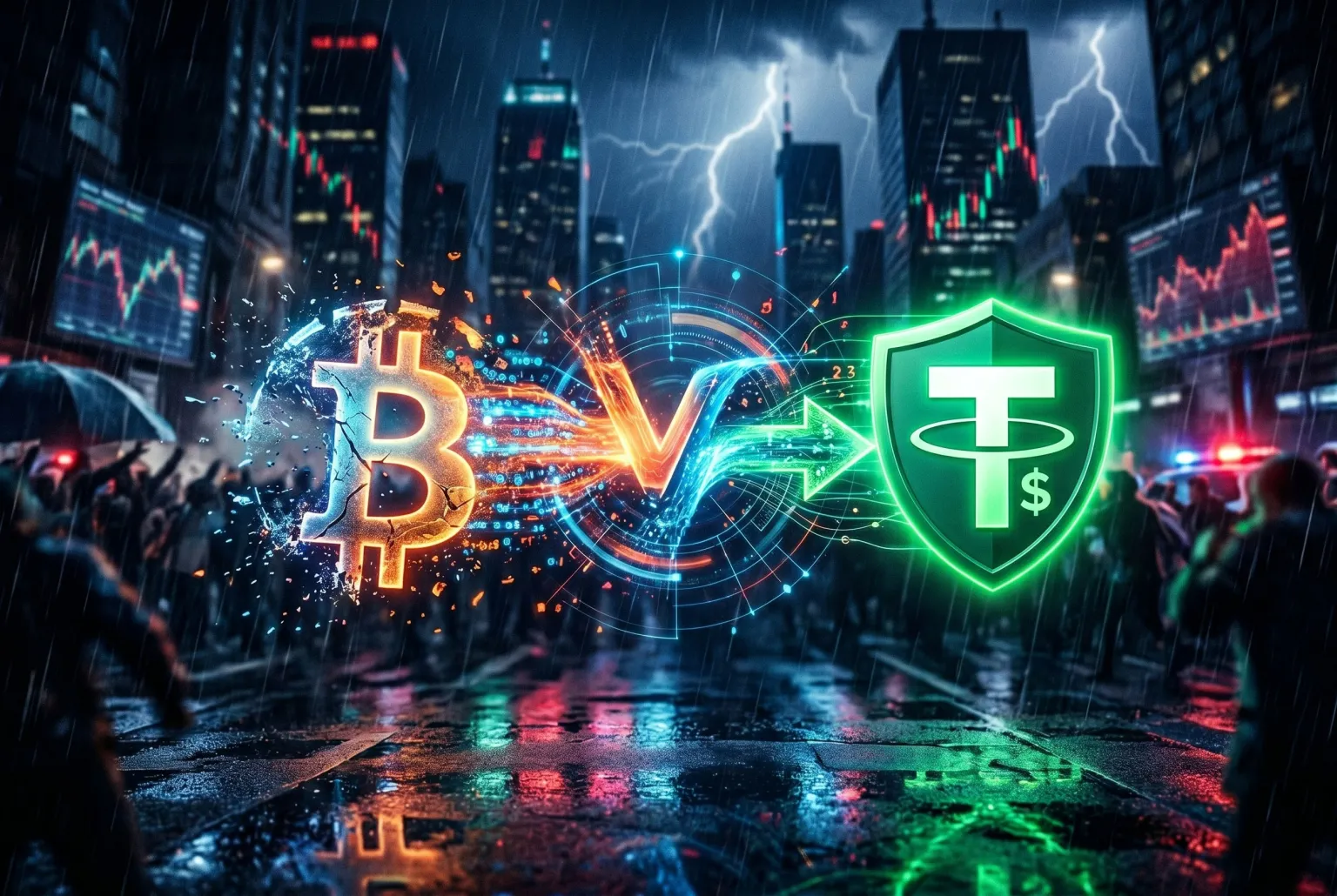 Терміновий обмін Bitcoin (BTC) на Tether TRC20 (USDT) для збереження капіталу від кризи